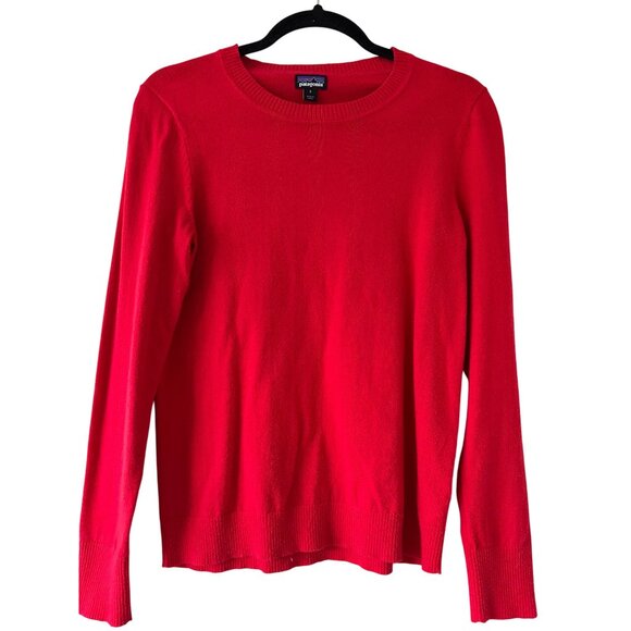 Patagonia Red Organic Cotton Knit Sweater Top - Picture 1 of 9